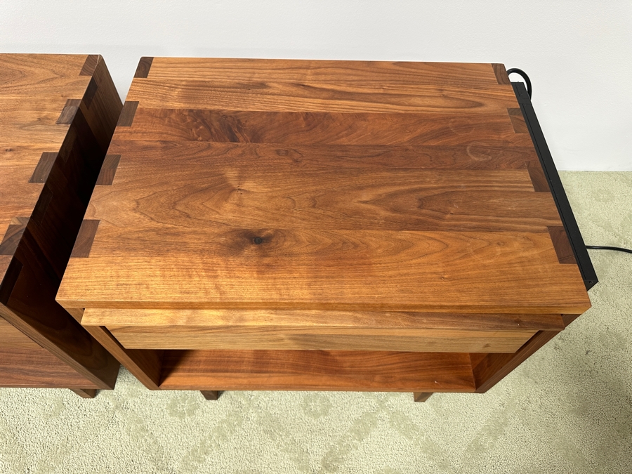 Pair Of Room & Board Wooden Nightstands With Drawer 28W X 21D X 22H [Photo 5]