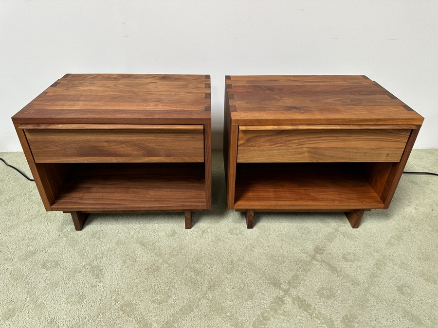 Pair Of Room & Board Wooden Nightstands With Drawer 28W X 21D X 22H [Photo 4]