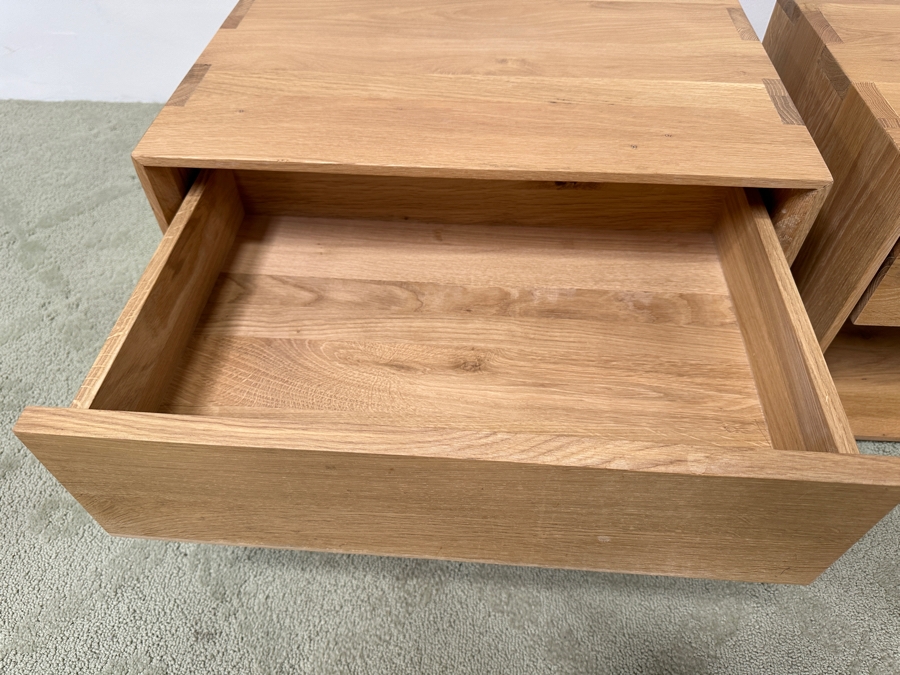 Pair Of Nordic Oak Bedside Tables Nightstands With Drawer 22.5W X 16D X 14.5H Retails $1,700 [Photo 5]