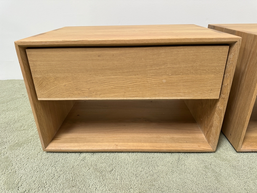 Pair Of Nordic Oak Bedside Tables Nightstands With Drawer 22.5W X 16D X 14.5H Retails $1,700 [Photo 4]