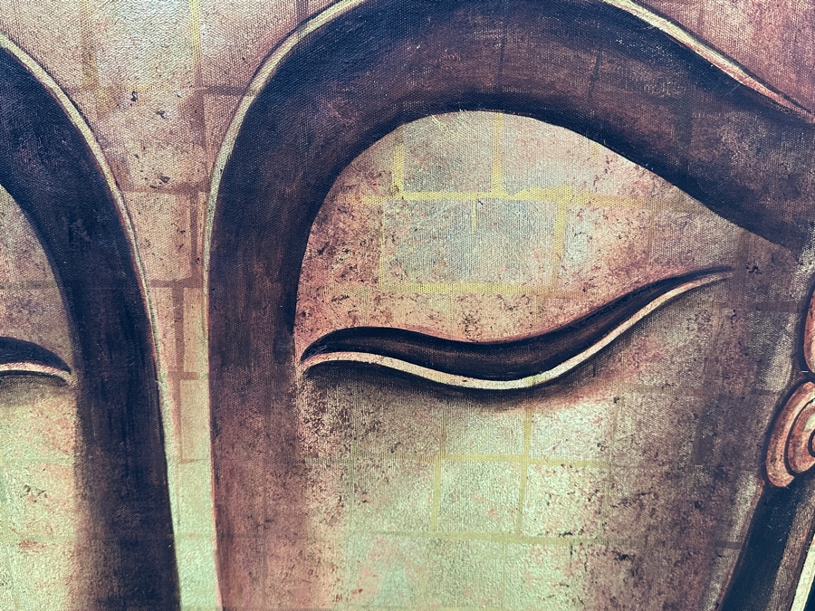 Original Buddha Painting Purchased In Bangkok Signed Lower Left 35W X 39H Framed 44.5 X 48.5 [Photo 5]