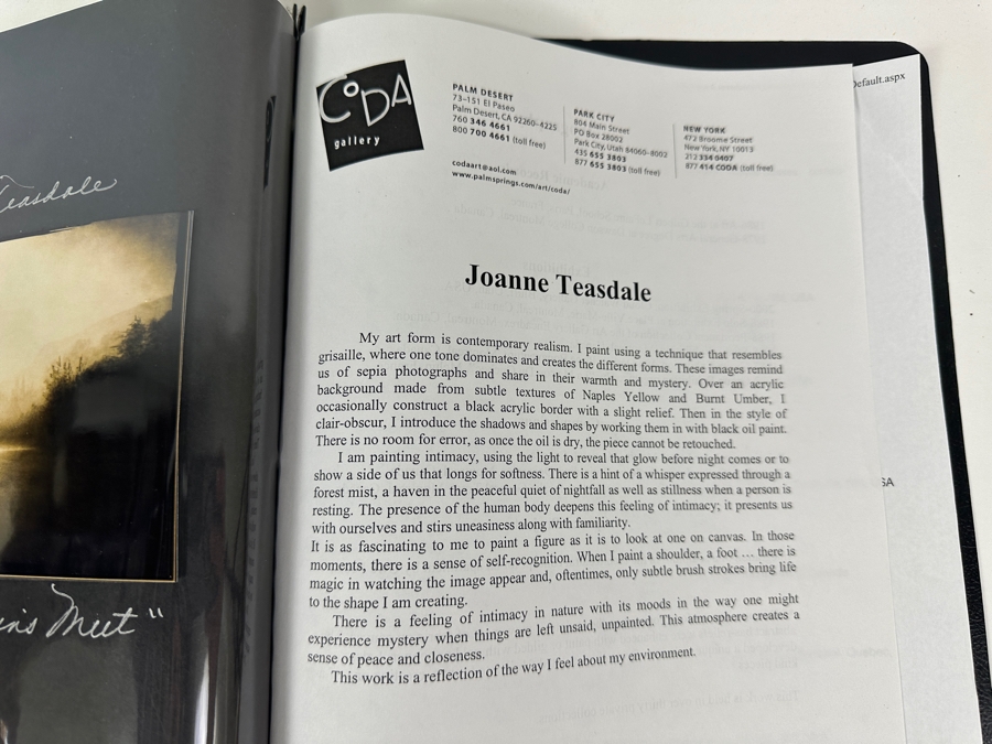 Joanne Teasdale Original Oil Painting On Canvas Titled 'Where Mountains Meet' 36 X 48 Appraised At $5,000 With Certificate Of Authenticity Purchased From The Coda Gallery In Palm Desert, CA [Photo 17]