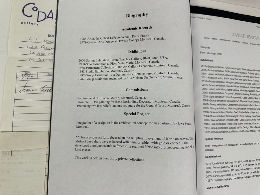 Joanne Teasdale Original Oil Painting On Canvas Titled 'Where Mountains Meet' 36 X 48 Appraised At $5,000 With Certificate Of Authenticity Purchased From The Coda Gallery In Palm Desert, CA [Photo 18]