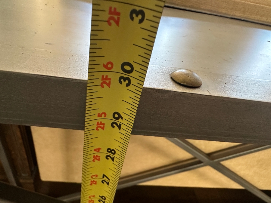 Pair Of Restoration Hardware X-Brace Metal Console Tables Each Measuring 48W X 12D X 29.5H [Photo 9]