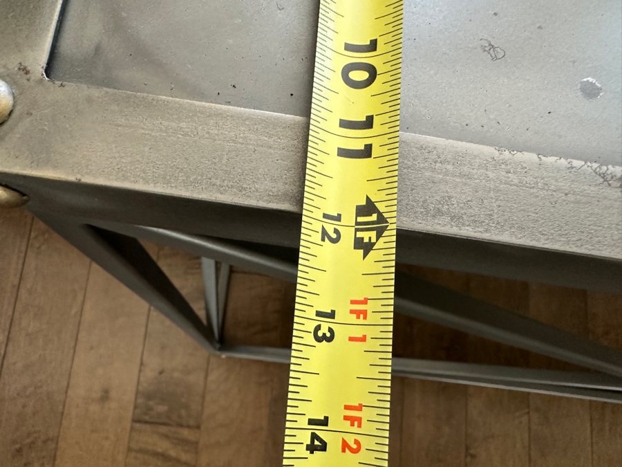 Pair Of Restoration Hardware X-Brace Metal Console Tables Each Measuring 48W X 12D X 29.5H [Photo 8]