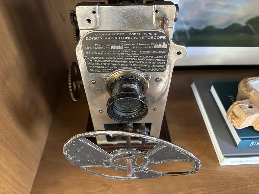 Antique Edison Projecting Kinetoscope Model Type B 1903 Patent Date From The Motion Picture Patents Company Serial Number 2515 'Underwriters Model' 11W X 11D X 14.5H [Photo 14]
