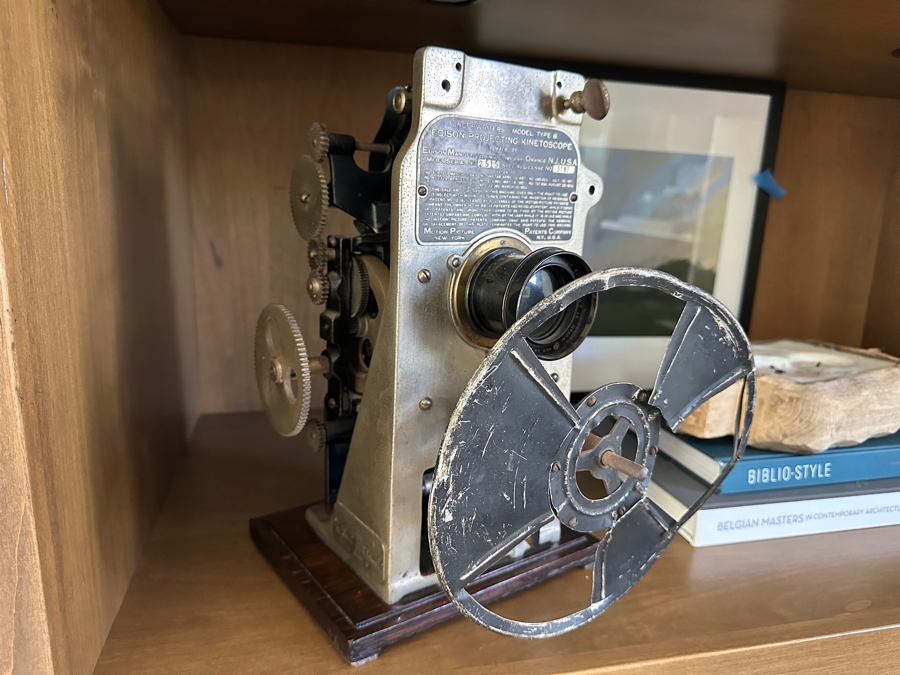 Antique Edison Projecting Kinetoscope Model Type B 1903 Patent Date From The Motion Picture Patents Company Serial Number 2515 'Underwriters Model' 11W X 11D X 14.5H