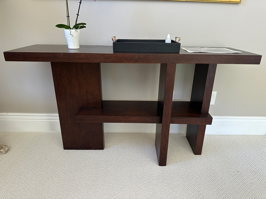 Modernist Wooden Console Sofa Table 55W X 15D X 29.5H [Photo 2]