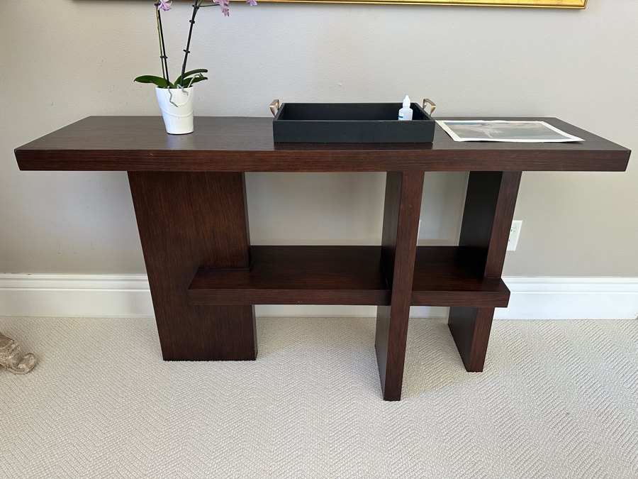 Modernist Wooden Console Sofa Table 55W X 15D X 29.5H [Photo 1]