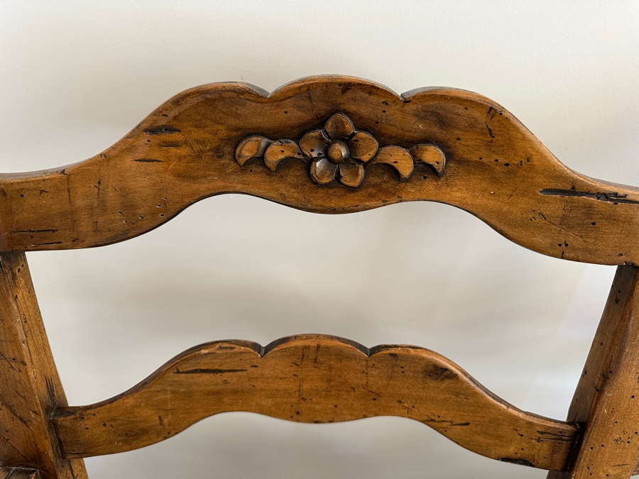 Guy Chaddock Wooden Rush Seat Settee Bench (With Cushion - See Photos) 39W X 24D X 37H [Photo 4]