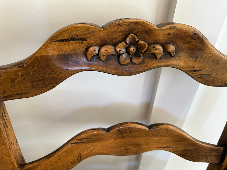 Guy Chaddock Wooden Rush Seat Settee Bench (With Cushion - See Photos) 39W X 24D X 37H [Photo 5]