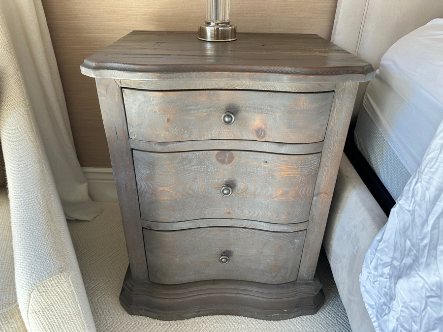 Pair Of Restoration Hardware Wooden Nightstands 