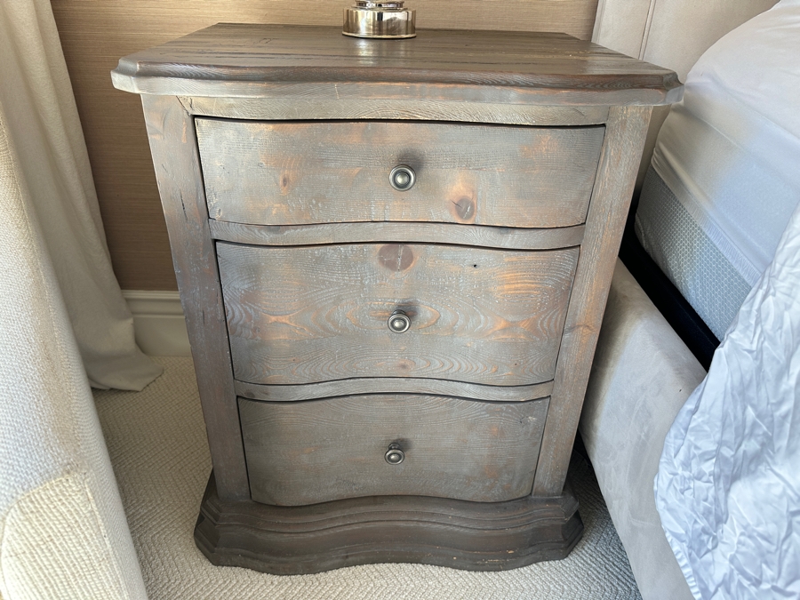 Pair Of Restoration Hardware Wooden Nightstands  [Photo 4]