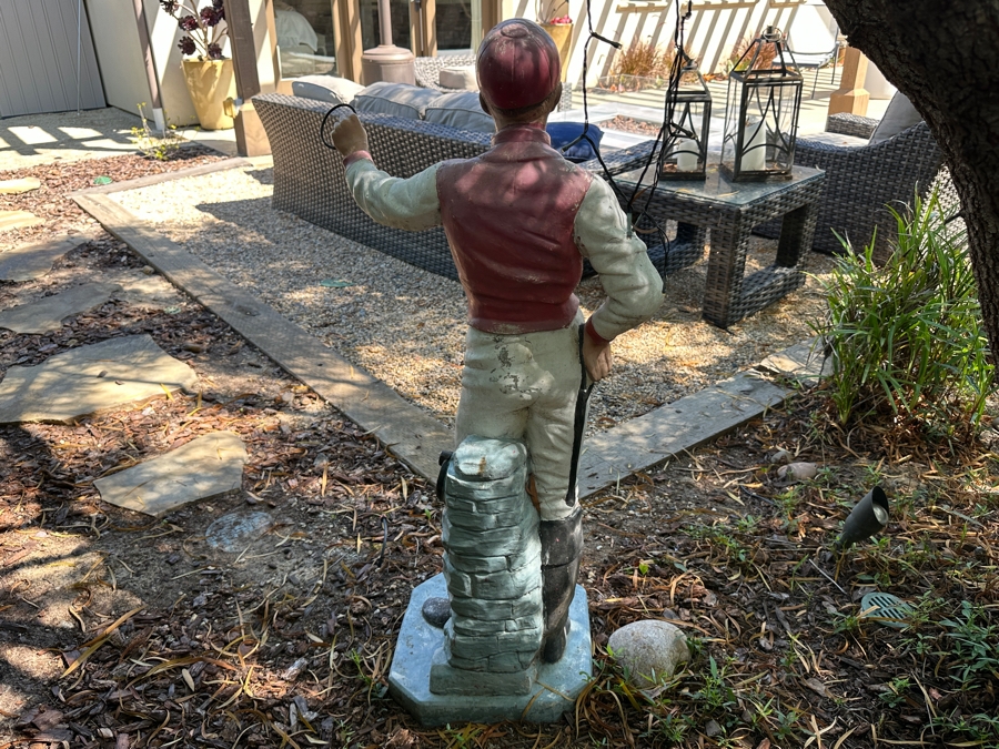 Vintage Painted Lawn Jockey Statue Garden Art 41.5H [Photo 4]