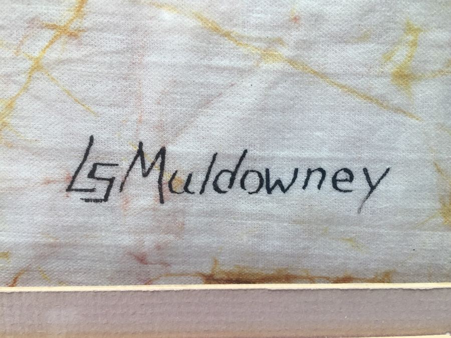 L S Muldowney Signed Original Batik Abstract Flowers [Photo 5]