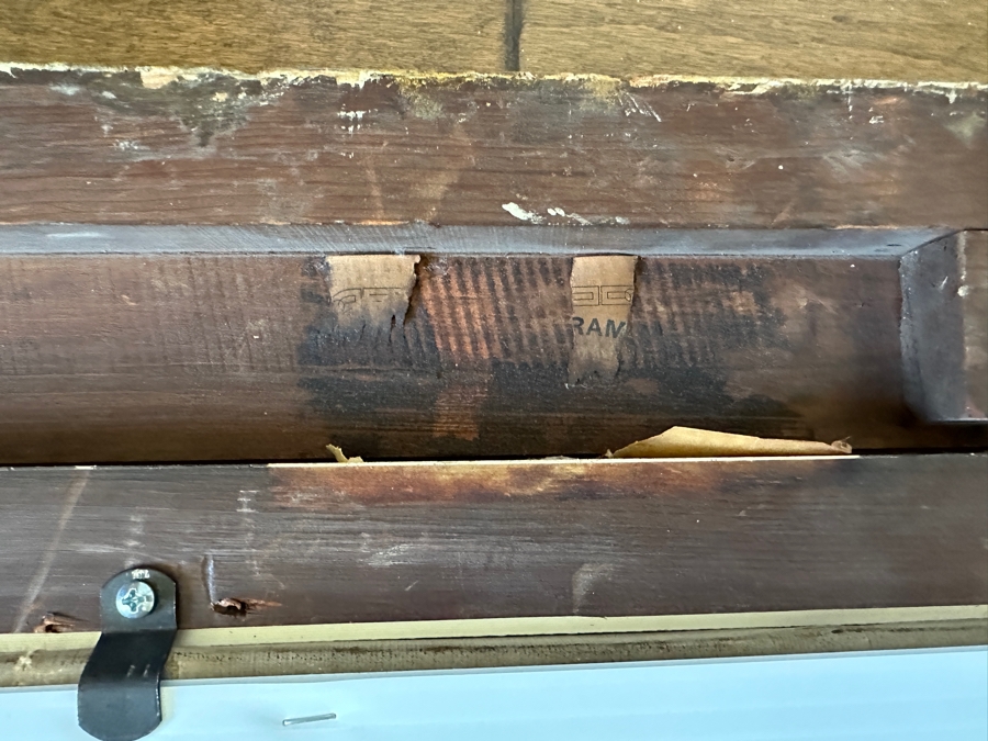 Edwin Cole (B. 1868, United Kingdom) Original Oil Painting On Canvas Titled 'The Lane To The Farm' 24 X 12 In Antique Wooden Frame 33 X 21 [Photo 15]