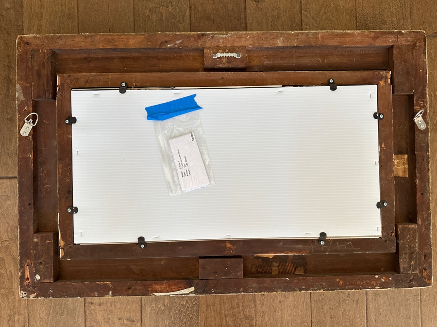 Edwin Cole (B. 1868, United Kingdom) Original Oil Painting On Canvas Titled 'The Lane To The Farm' 24 X 12 In Antique Wooden Frame 33 X 21 [Photo 9]