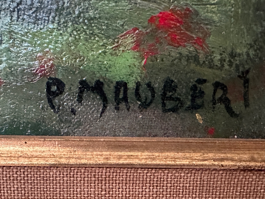 Pierre Maubert (1884-1957, France) Original Oil Painting On Canvas Titled 'Promenade Automnale Dans Le Vexin' Circa 1930 12 X 19 In Antique Frame 20.5 X 28.5 [Photo 4]