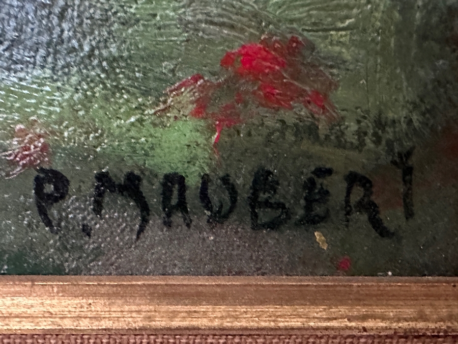 Pierre Maubert (1884-1957, France) Original Oil Painting On Canvas Titled 'Promenade Automnale Dans Le Vexin' Circa 1930 12 X 19 In Antique Frame 20.5 X 28.5 [Photo 5]