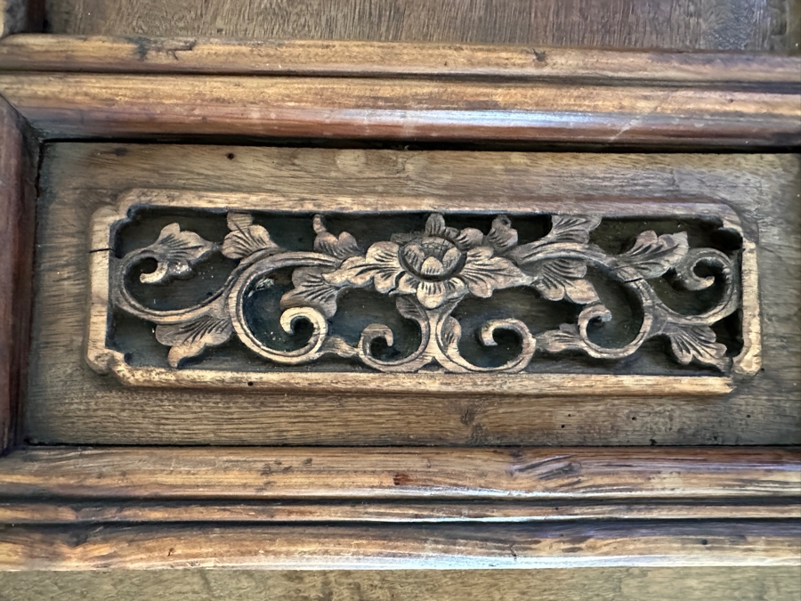 Pair Of Antique Chinese Carved Wood Panels Each Measures 13 X 29 [Photo 7]