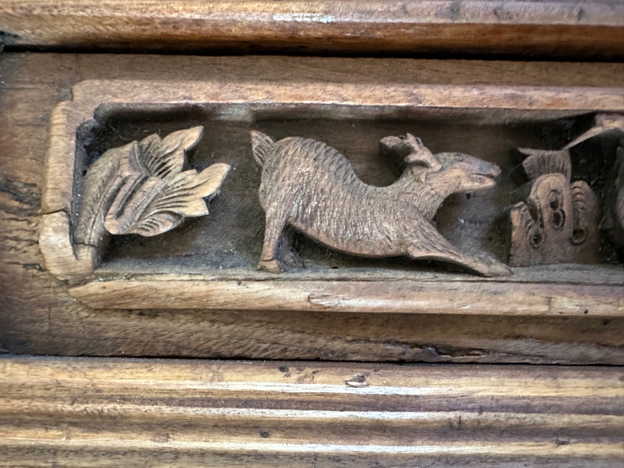 Pair Of Antique Chinese Carved Wood Panels Each Measures 13 X 29 [Photo 3]