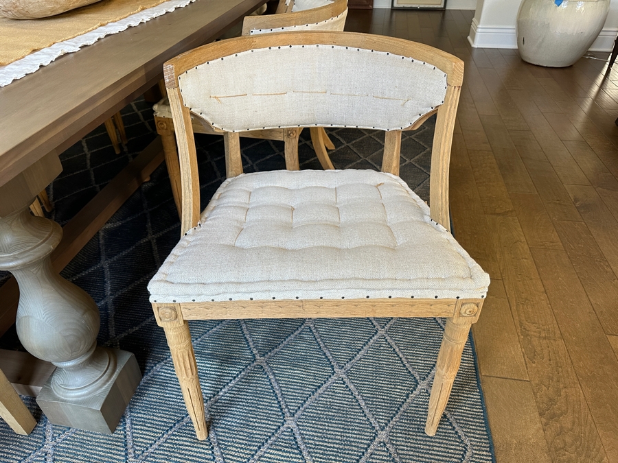 Stunning Restoration Hardware Wooden Dining Table 9' X 43.5' X 29.5'H With Eight Restoration Hardware Dining Chairs [Photo 14]