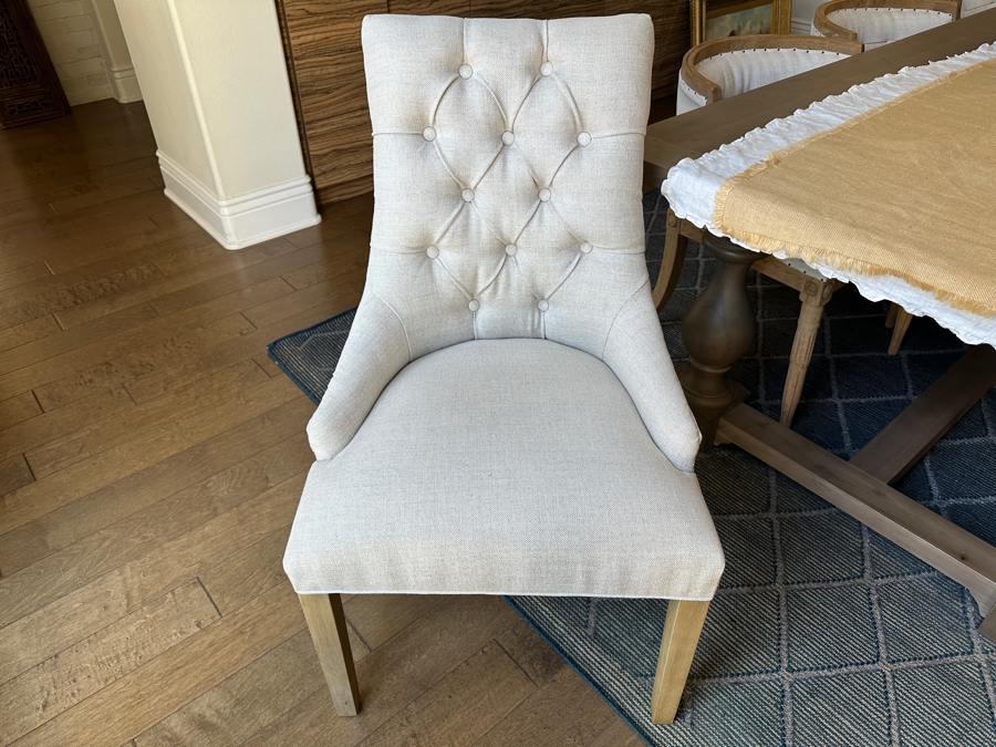 Stunning Restoration Hardware Wooden Dining Table 9' X 43.5' X 29.5'H With Eight Restoration Hardware Dining Chairs [Photo 17]