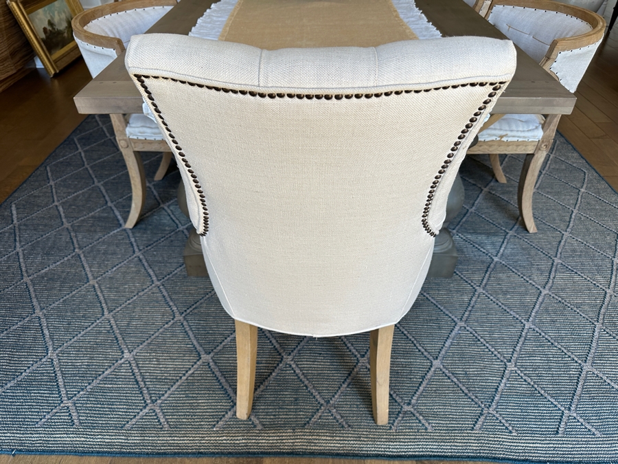 Stunning Restoration Hardware Wooden Dining Table 9' X 43.5' X 29.5'H With Eight Restoration Hardware Dining Chairs [Photo 12]