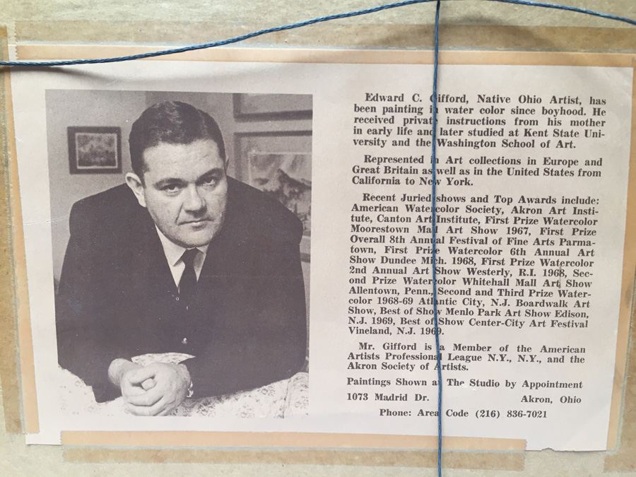 Ed (Edward) Gifford (1927-1998) American Original Watercolor [Photo 11]