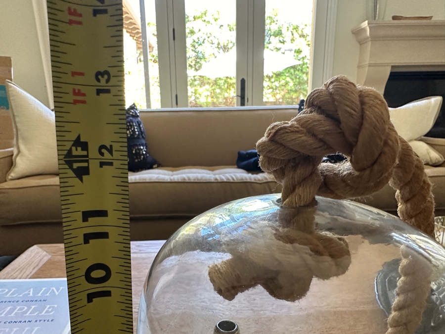 Three Decorative Japanese Pottery Pieces Under A Nautical Themed Glass Dome 12'H [Photo 5]