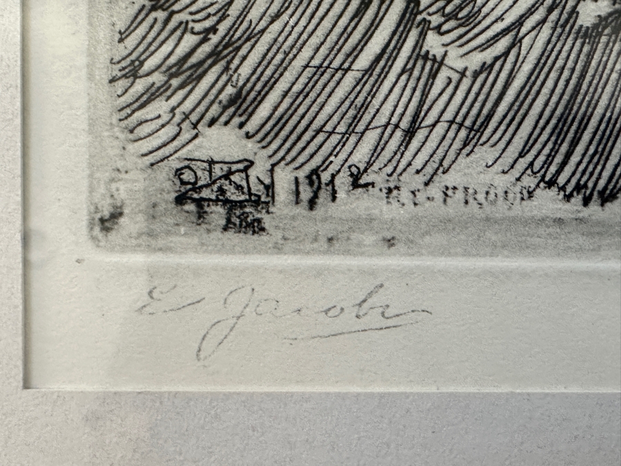 Signed Jacobi Re-Proof Etching After Anders Zorn 'Valkulla' 8 X 12 Framed 14 X 20 [Photo 5]