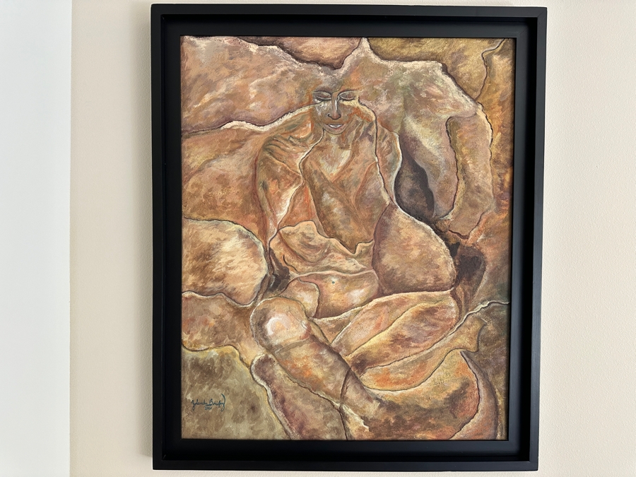 Yolanda Bonifaz Original Mixed Media Painting On Board 27.5 X 33.5 Framed 31 X 37 [Photo 2]