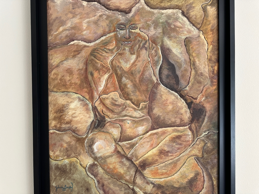 Yolanda Bonifaz Original Mixed Media Painting On Board 27.5 X 33.5 Framed 31 X 37 [Photo 3]