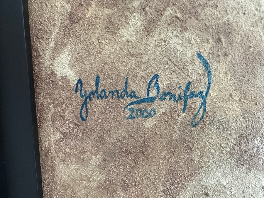 Yolanda Bonifaz Original Mixed Media Painting On Board 27.5 X 33.5 Framed 31 X 37 [Photo 5]