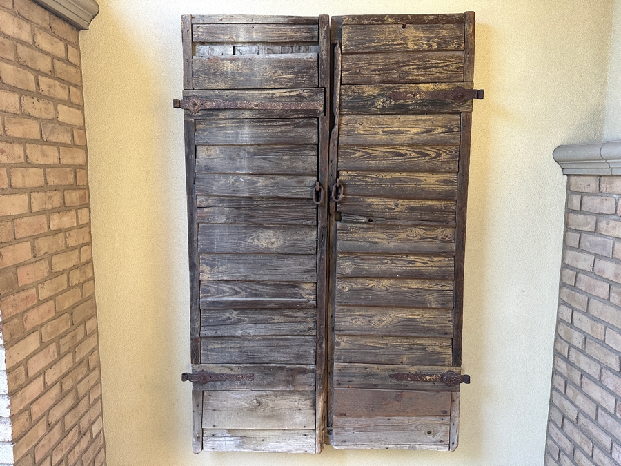 Antique Door With Wrought Iron Hardware