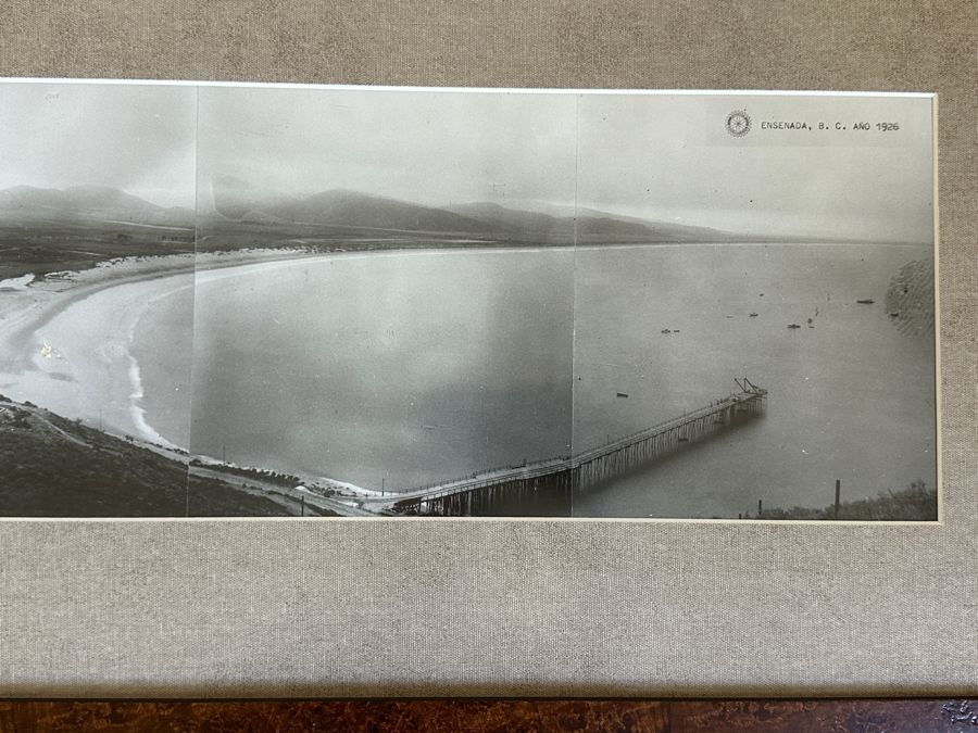 Antique 1926 Panoramic Photograph Of Ensenada, Mexico 34.5 X 8 Framed 43 X 16.5 [Photo 4]