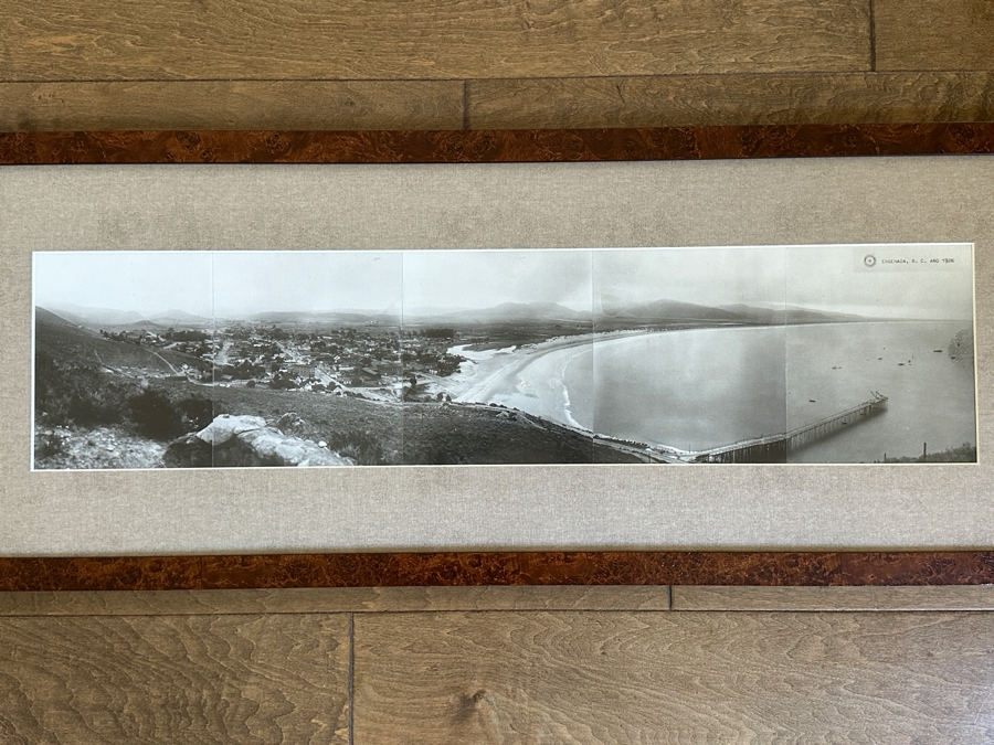 Antique 1926 Panoramic Photograph Of Ensenada, Mexico 34.5 X 8 Framed 43 X 16.5