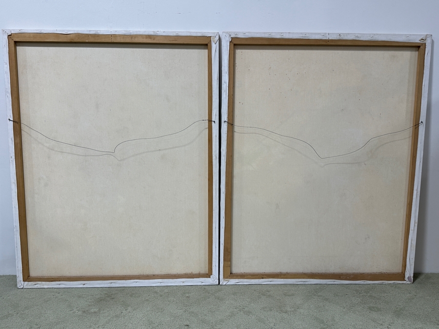 Just Added - Michaels Original Diptych Modern Expressionist Oil Painting On Canvas Titled 'Flight Of Nature' Signed And Dated 1979 96' X 60' Appraised At $4,500 [Photo 13]
