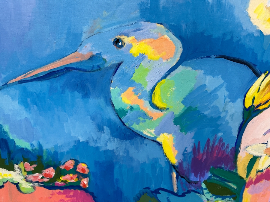 Just Added - Michaels Original Diptych Modern Expressionist Oil Painting On Canvas Titled 'Flight Of Nature' Signed And Dated 1979 96' X 60' Appraised At $4,500 [Photo 6]