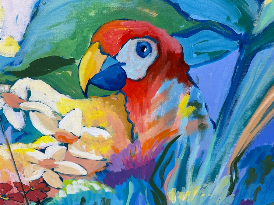 Just Added - Michaels Original Diptych Modern Expressionist Oil Painting On Canvas Titled 'Flight Of Nature' Signed And Dated 1979 96' X 60' Appraised At $4,500 [Photo 3]