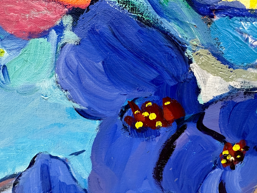 Just Added - Michaels Original Modern Expressionist Oil Painting On Canvas Titled 'Nature Blossoms' Signed And Dated 1979 72' X 48' Appraised At $4,500 [Photo 5]