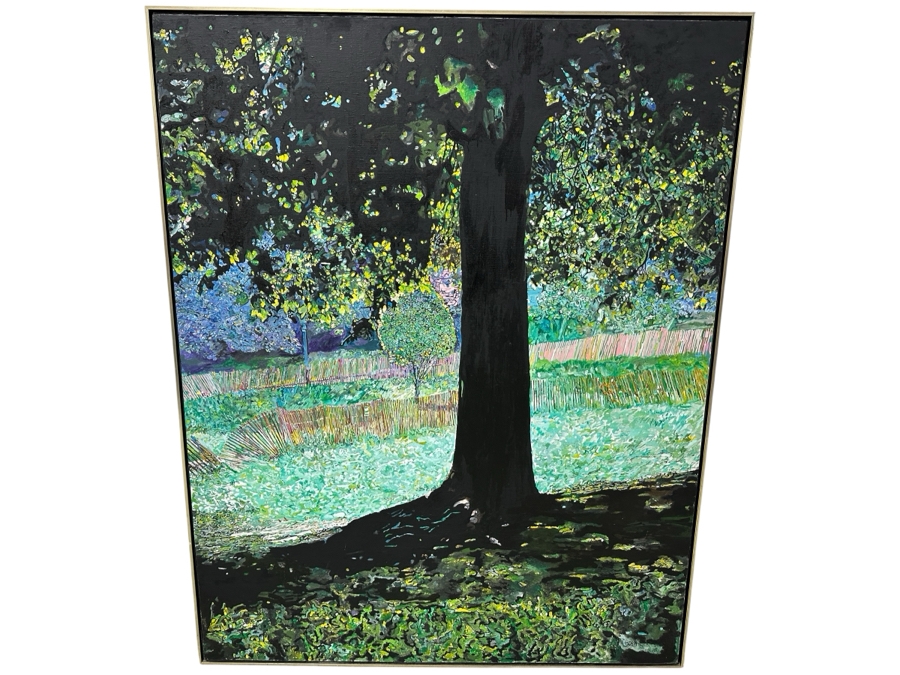 Just Added - Nancy Drosd (1918-2018, American) Original Landscape Painting On Canvas Titled 'Central Tree' 48 X 60 Appraised At $3,950