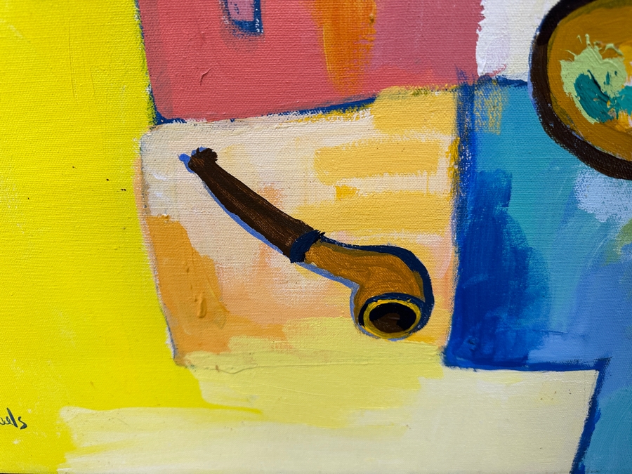 Just Added - Michaels Original Modern Expressionist Oil Painting On Canvas Titled 'The Artist Studio' Signed And Dated 1979 48' X 60' Appraised At $1,500 [Photo 10]