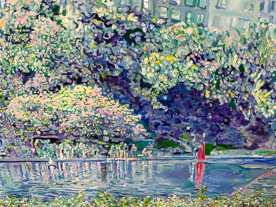 Just Added - Nancy Drosd (1918-2018, American) Original Landscape Painting On Canvas Titled 'Central Park (NYC)' 30 X 40 Appraised At $4,250 [Photo 5]