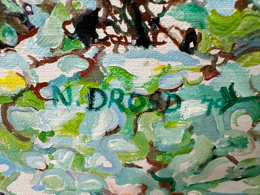 Just Added - Nancy Drosd (1918-2018, American) Original Landscape Painting On Canvas Titled 'Central Park (NYC)' 30 X 40 Appraised At $4,250 [Photo 7]