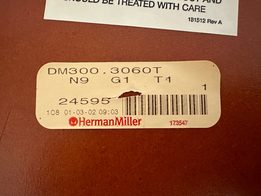 Just Added - Herman Miller Kiva Wing Table Designed By Eric Chan With Matching Herman Miller Adjustable Keyword Stand Desk Measures 60W (Not Including Wings) X 30D X 29H Estimate $2,000 [Photo 12]