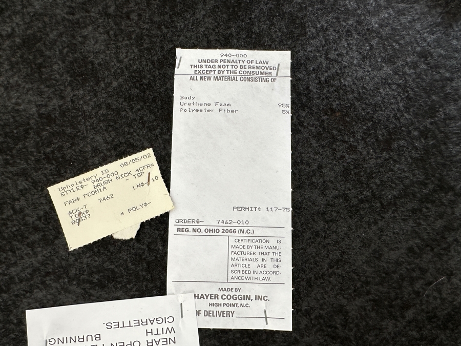 Just Added - (3) Thayer Coggin Upholstered Ottomans Side Chairs With Brushed Metal Feet 25W X 25D X 18H [Photo 9]