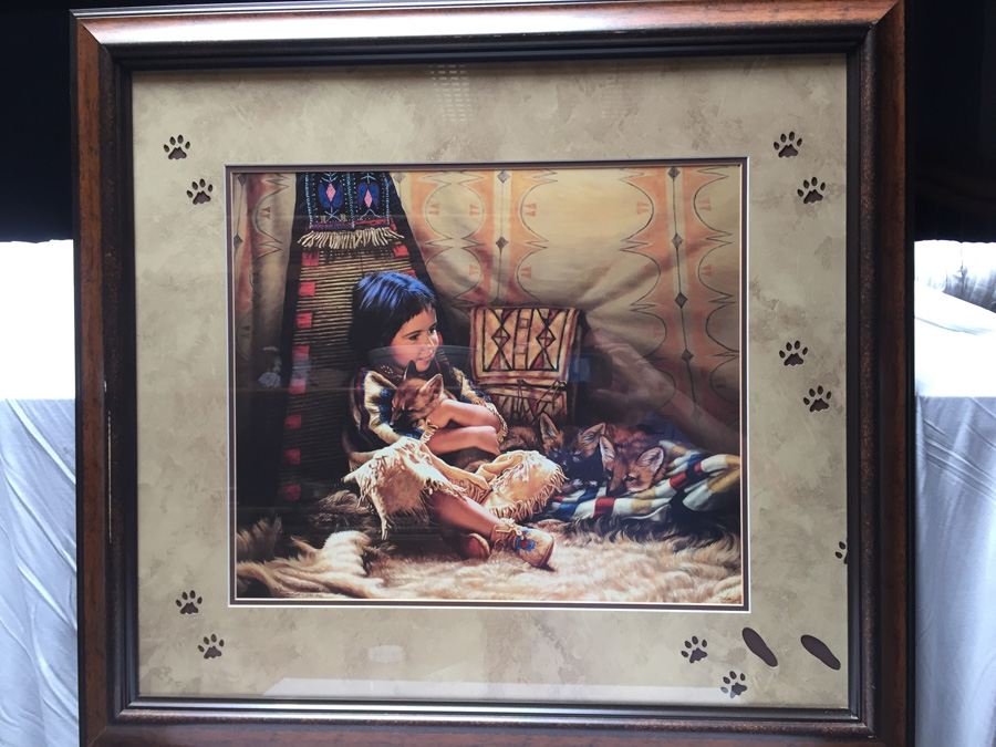 Native American Print Signed and Numbered by Artist Titled Teepee Tender 18 X 21 [Photo 1]