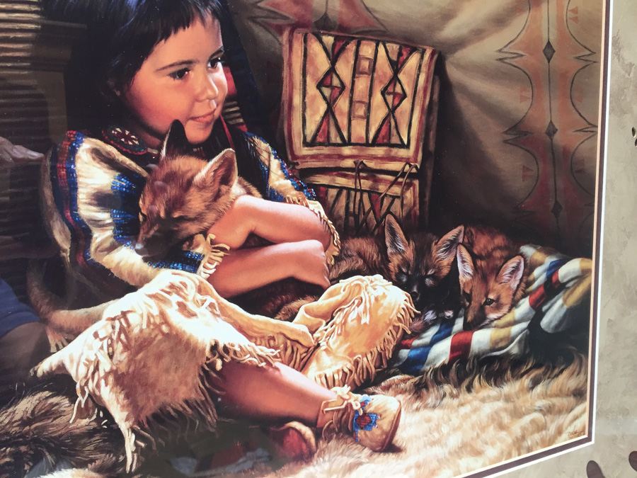 Native American Print Signed and Numbered by Artist Titled Teepee Tender 18 X 21 [Photo 2]