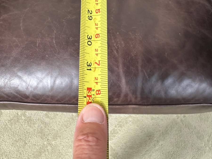 Just Added - Baker Furniture Archetype Maple And Brown Leather Round Tufted Barrel Back Club Chair 36W X 32D X 30H [Photo 11]